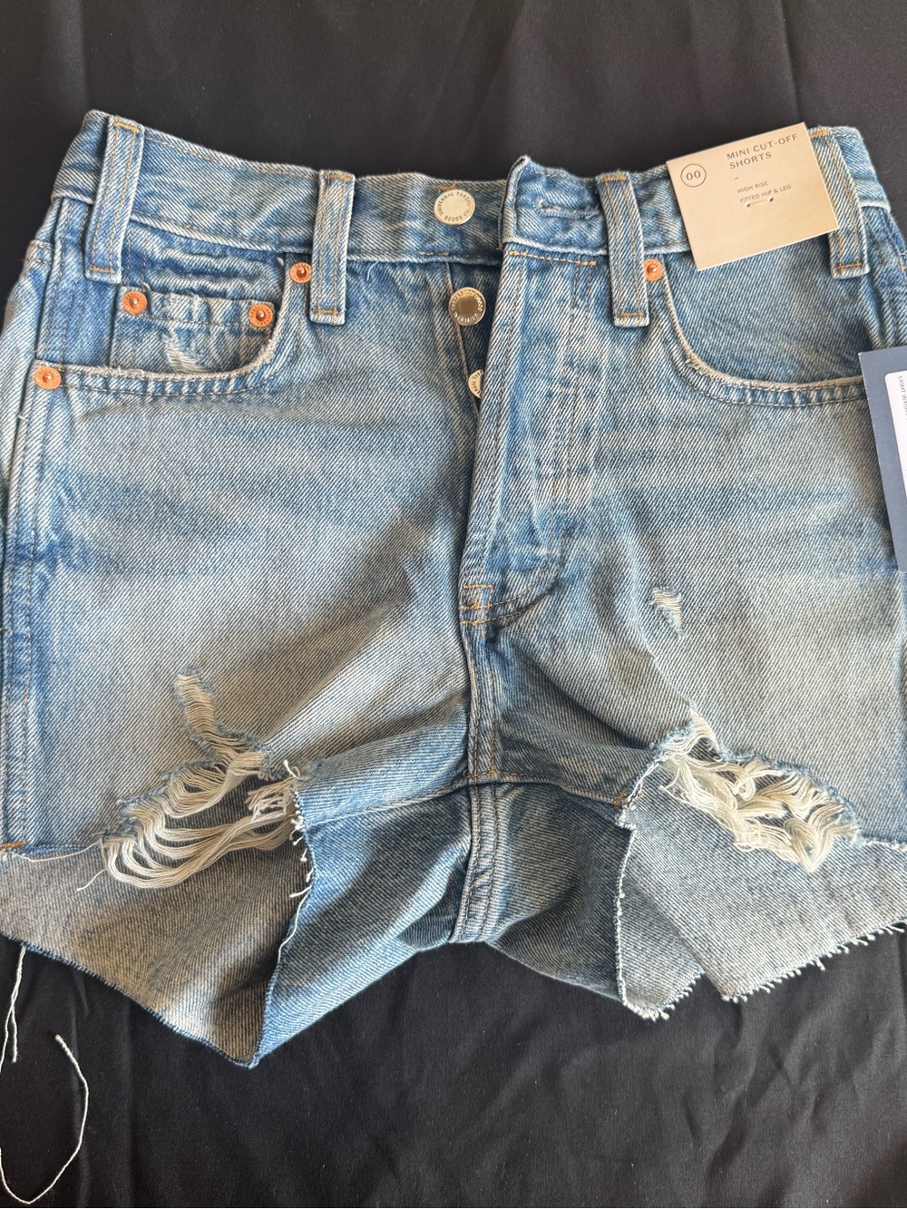Universal Thread Size 00 High Rise Mini Cut Off Denim Shorts Light Wash NWT